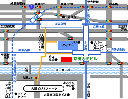 京橋大発ビル周辺地図
